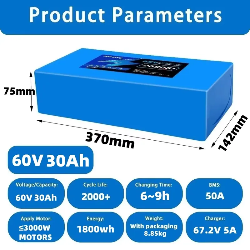 بطارية ليثيوم Aleaivy 60V 20AH - مراجعة 60V 30Ah 21700 Battery Pack وسعره